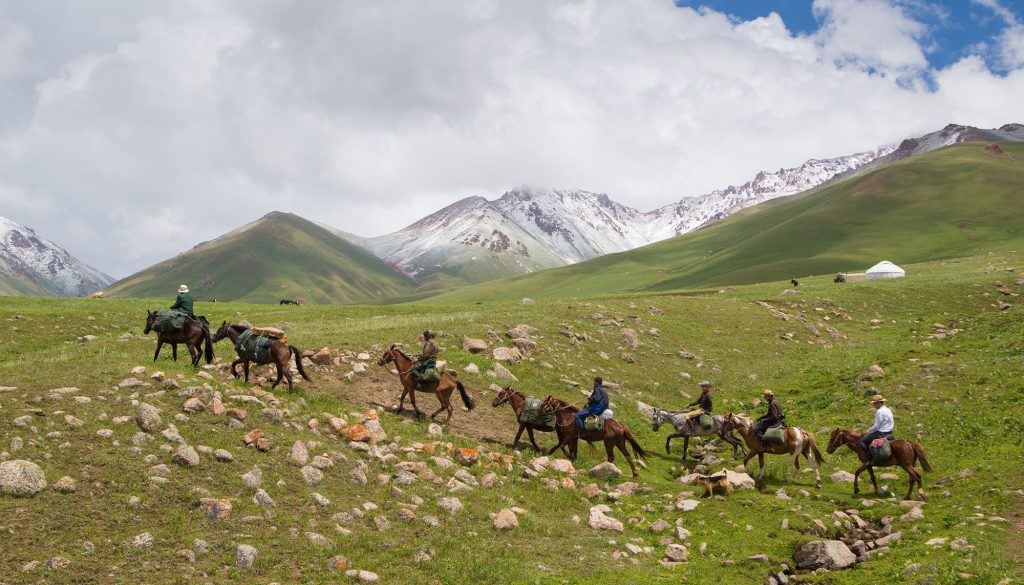 Horse riding kyrgyz jailoo